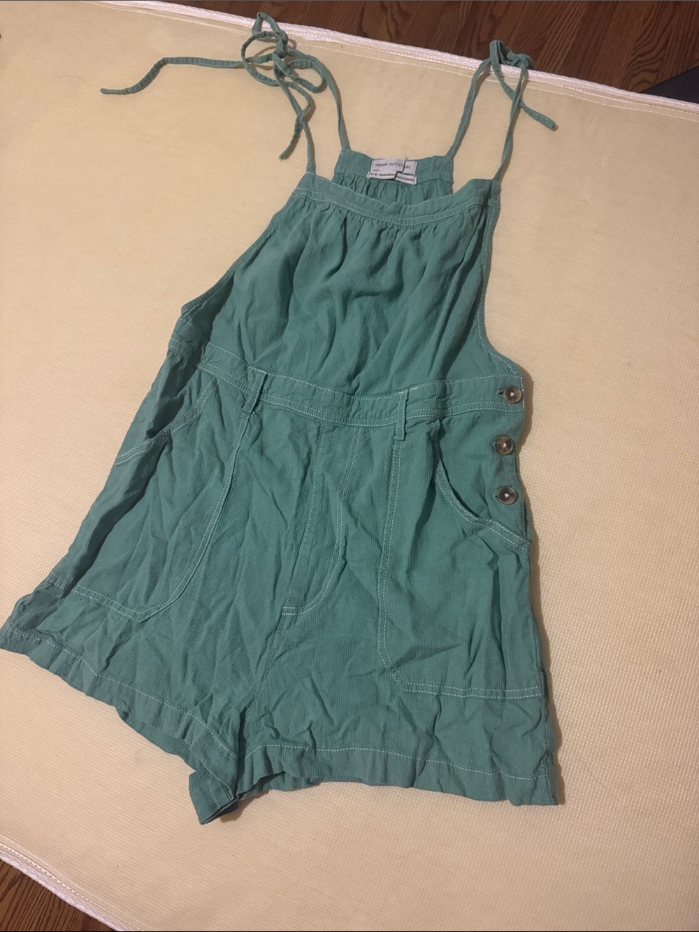Urban Outfitters Green Tie-Shoulder One-Piece Romper